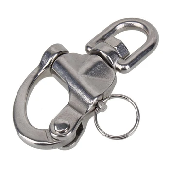 

87mm Stainless Steel Swivel Snap Shackle Eyelet Shackles with D Ring Marine Boat Rigging Hardware TUE88