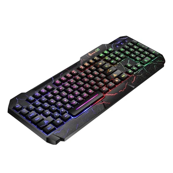 

HOT-Shipadoo K620 Wired Keyboard, Colorful Crack Backlit Gaming Robot Feel USB Computer Gaming Keyboard