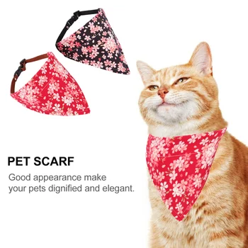 

2 Pcs Pet Triangle Scarf Dog Scarf Cat Collar Scarf Pet Accessories (Size S)