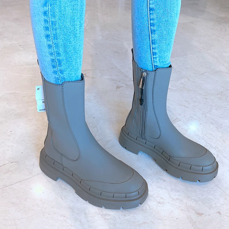 Botas de diseñador de marca BV para mujer, de fondo grueso Botines Chelsea,  botines cortos, zapatos de otoño e invierno, novedad de 2021|Botas hasta el  tobillo| - AliExpress