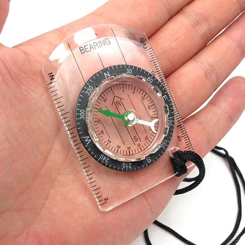 Camping Survival Tool Compass With Rope Rulers Multifunctional Map Scale Ruler