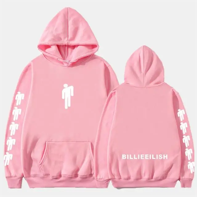 Новинка года: худи Billie Eilish с модным принтом, толстовки для женщин/мужчин, толстовки с длинным рукавом,, Повседневная Уличная одежда, Sudadera Hombre - Цвет: 12Pink