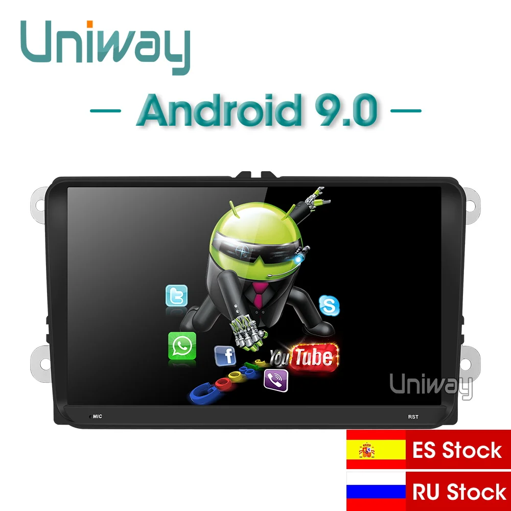 Uniway ADZ9071 android 8 1 автомобиль dvd для vw passat b7 b6 Гольф 5 Поло tiguan octavia rapid fabia с gps навигации