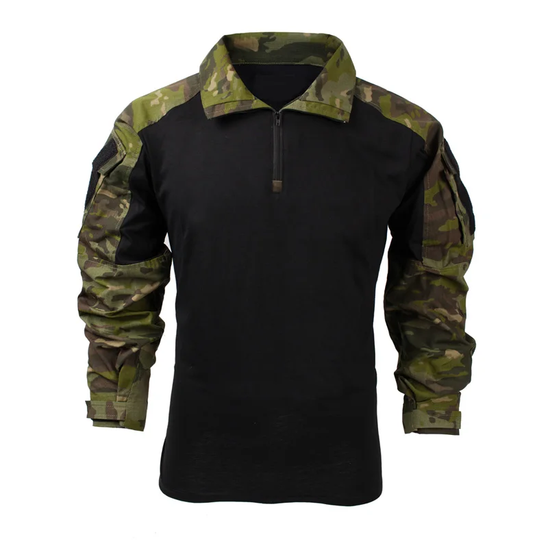 

2019 New MTP Zip long sleeve Combat Frog shirt Black MTP patch Multicam Tropic Tactical Rapid Shirt MTP Combat shirt