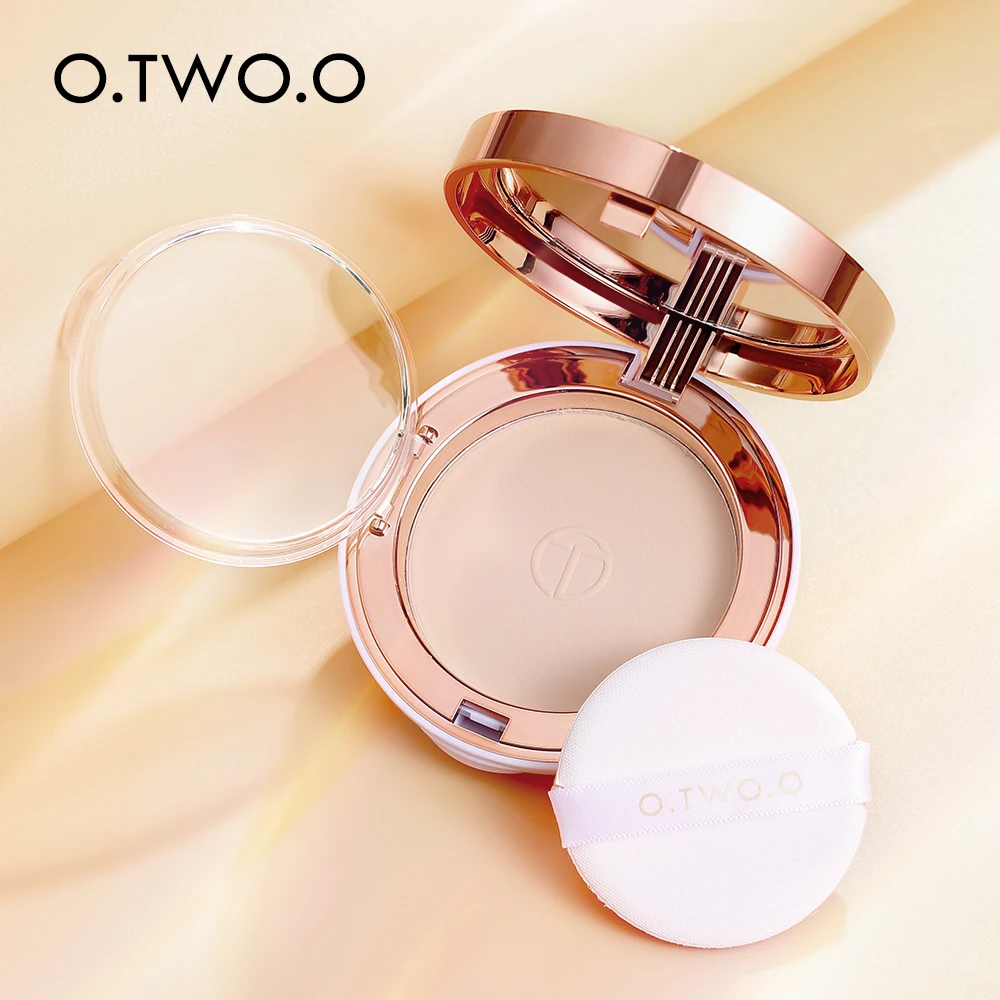 O.TWO.O Face Setting Powder Cushion Compact Powder Oil-Control 3 Colors Matte Smooth Finish Concealer Makeup Pressed Powder - Image 6