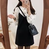 new S XL Spring  summer  2 piece suit Sleeveless black Vintage Women Dresses Female Girls Dress suits V neck Robe Femme Vestido ► Photo 2/6