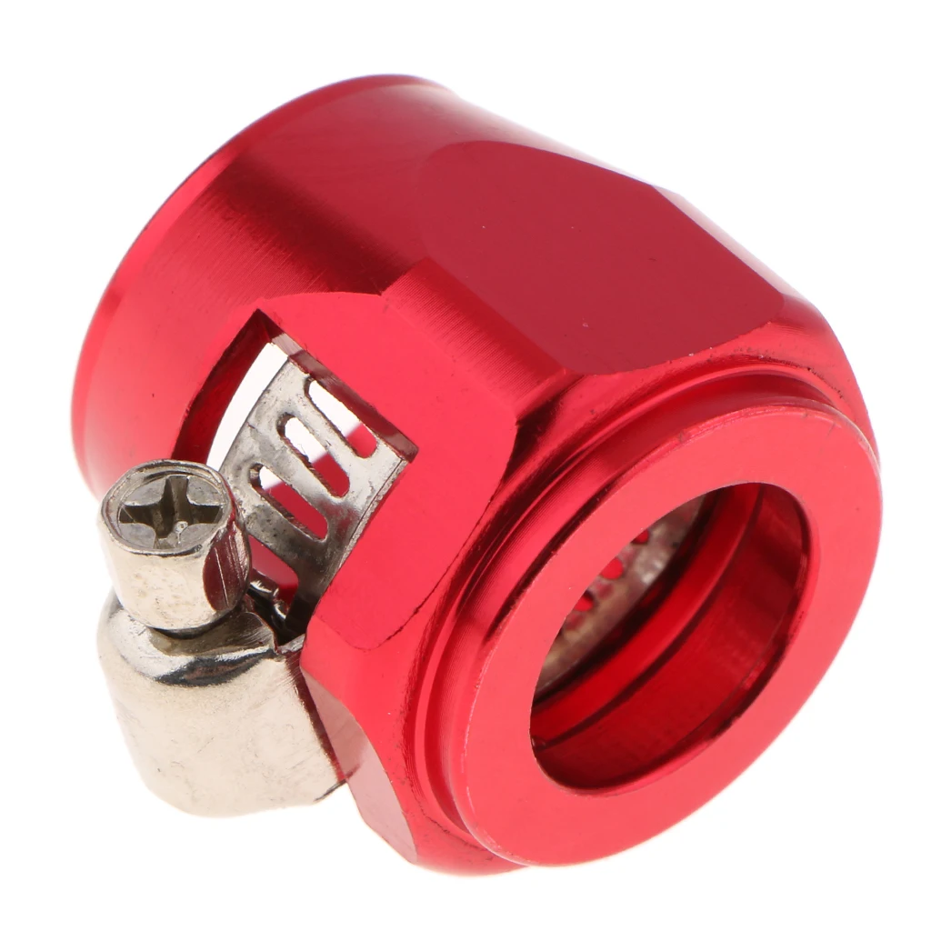 1PC 10AN AN 10 RED Aluminium Alloy Fuel Hose Line End Cover Clamp Clip Finisher Fitting