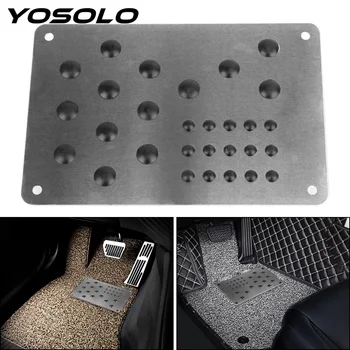 

YOSOLO Car Floor Mat Foot Heel Scuff Plate Non-slip Carpet Patch Auto Alloy Plate Anti-skid Pad Universal Interior Accessories