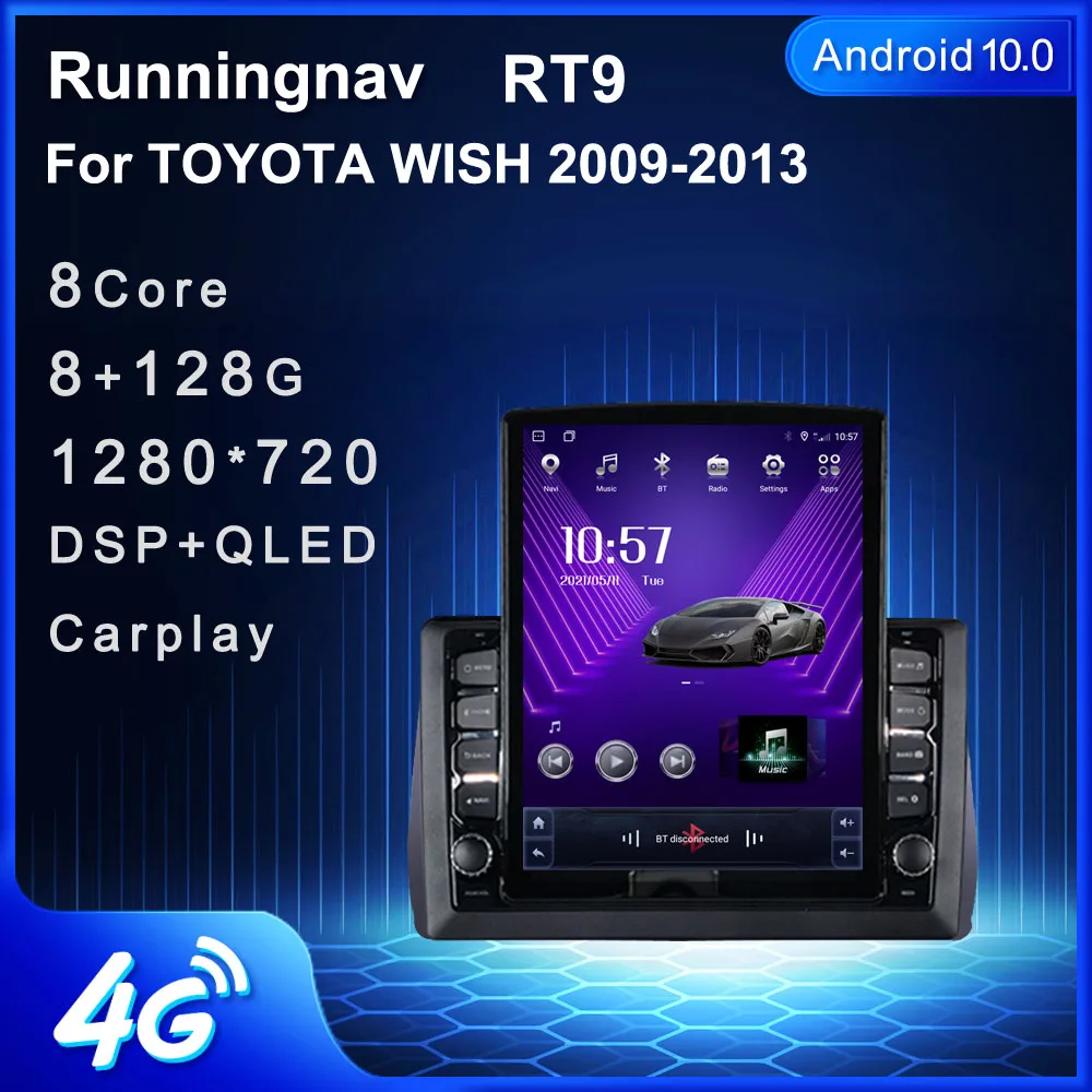 9.7&quot Android 10.1 For TOYOTA WISH 2009-2013 Tesla Type Car Radio Multimedia Video Player Navigation GPS RDS | Автомобили и