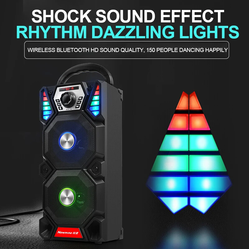  Newmine A1 Portable DJ Player Wireless Bluetooth Outdoor High-power Party LED Light Audio Subwoofer