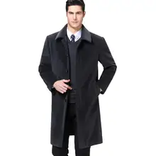 KUYOMENS, мужские шерстяные пальто, Осень-зима, однотонный мужской плащ, шерстяные пальто, роскошное шерстяное пальто
