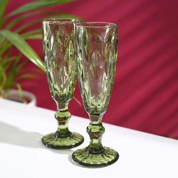 

Set of champagne glasses "Cruise", 160 ml, 7 × 20 cm, 2 pcs, green