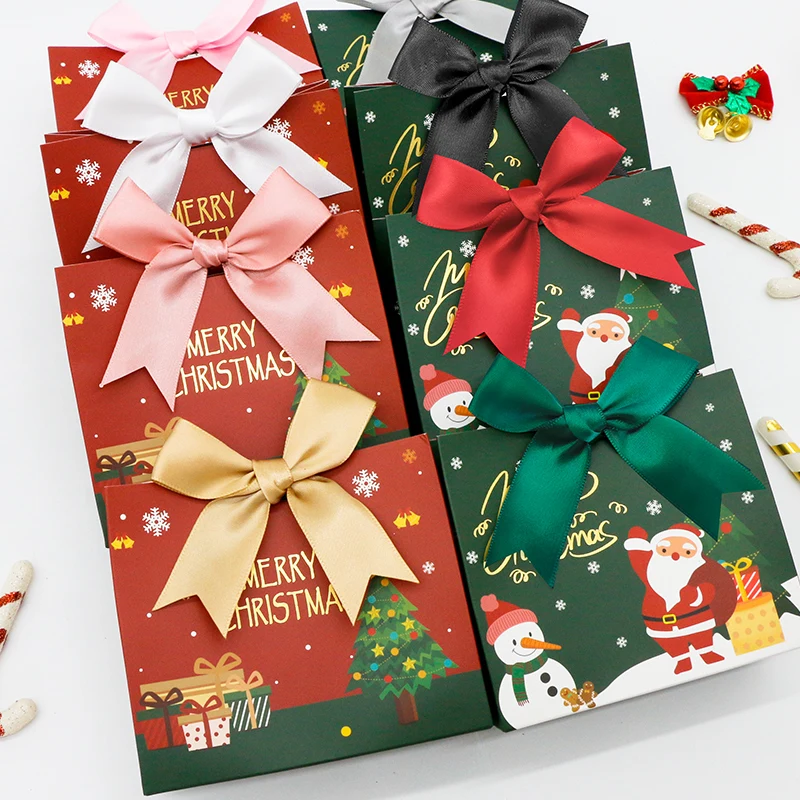 Xmas Christmas Gift Boxes Bags Treat Favour Present Candy Cookie Kraft Box Party 