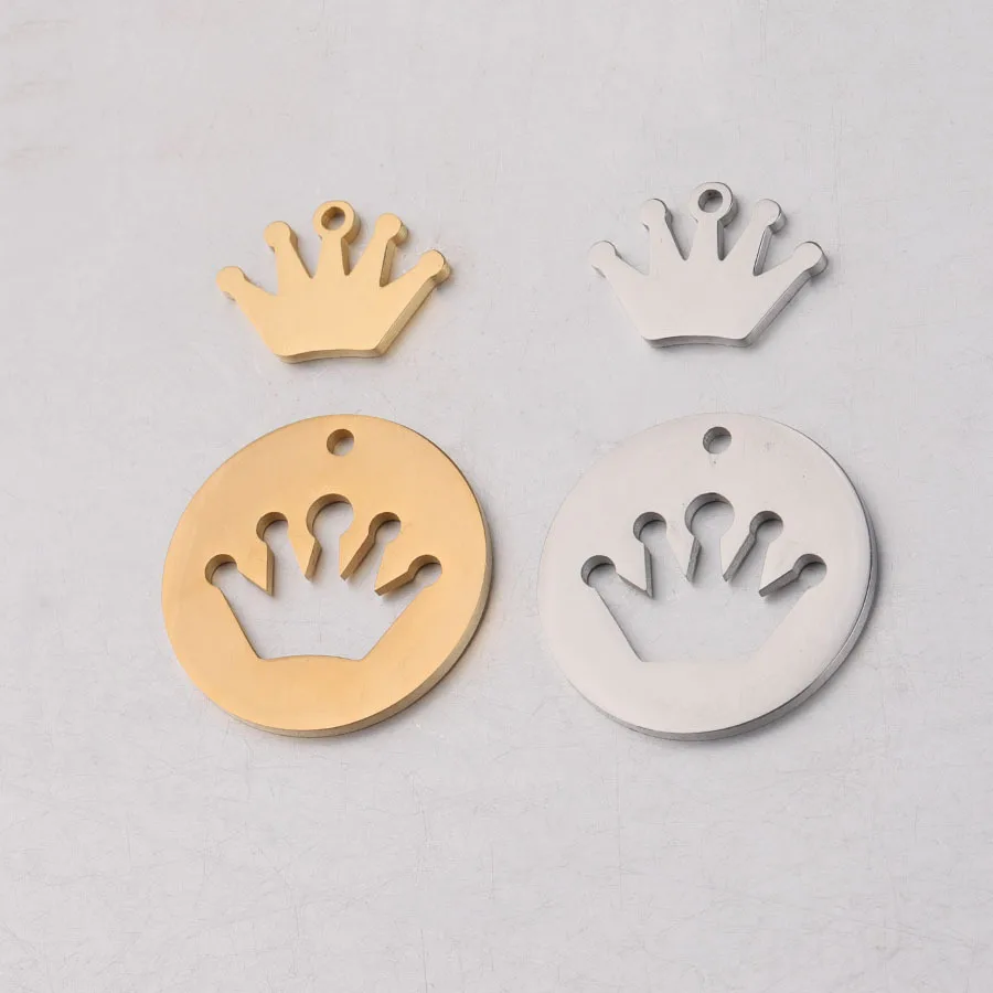 

5pcs/lot Stainless Steel charm Openwork Crown Connector Bracelet DIY Findings Components Metal Earring for Jewelry Making