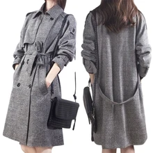 Long Overcoat Jas Dames Jassen Winter England Windbreaker Loose Black Womens Coat Women Women's Manteau Femme Hiver Coats