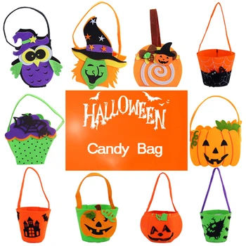 

Halloween Toys Non-Woven Candy Bag Portable Pumpkin Bucket Ghost Festival Decoration Props Gift