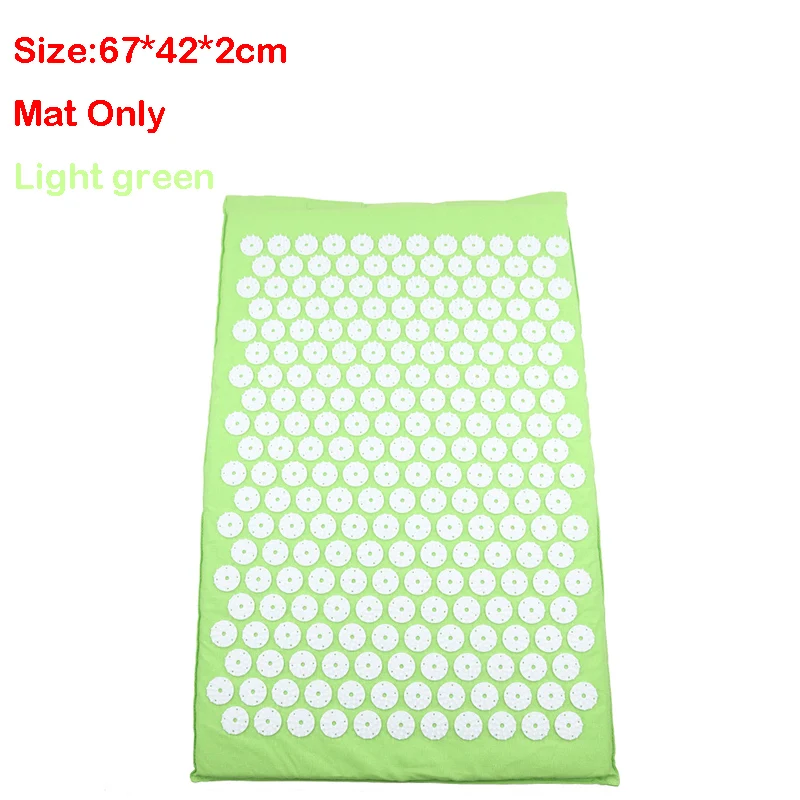 Light green mat only Коврик для йоги и акупрессуры для спины и тела, снимающий напряжение при напряжении, ABS, Спайк, акупрессура, массажный расслабляющий коврик для боли - Цвет: Light green mat only