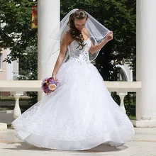 Fansmile Vestido de Novia вечерние, свадебные платья, платья в стиле принцессы; большие Размеры Свадебные платья бальное платье; Robe de Mariage FSM-033F