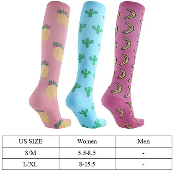 

Fashion Simple Compression Socks women's socks Vintage Print Pressure Running Stockings Outdoor Sport Long knee socks Girls Lady