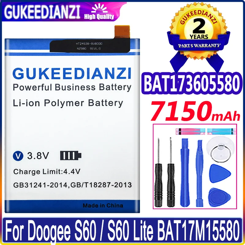 Аккумулятор GUKEEDIANZI 7150mAh BAT173605580 Для Doogee S60 / Lite BAT17M15580 S60Lite аккумуляторы | Мобильные