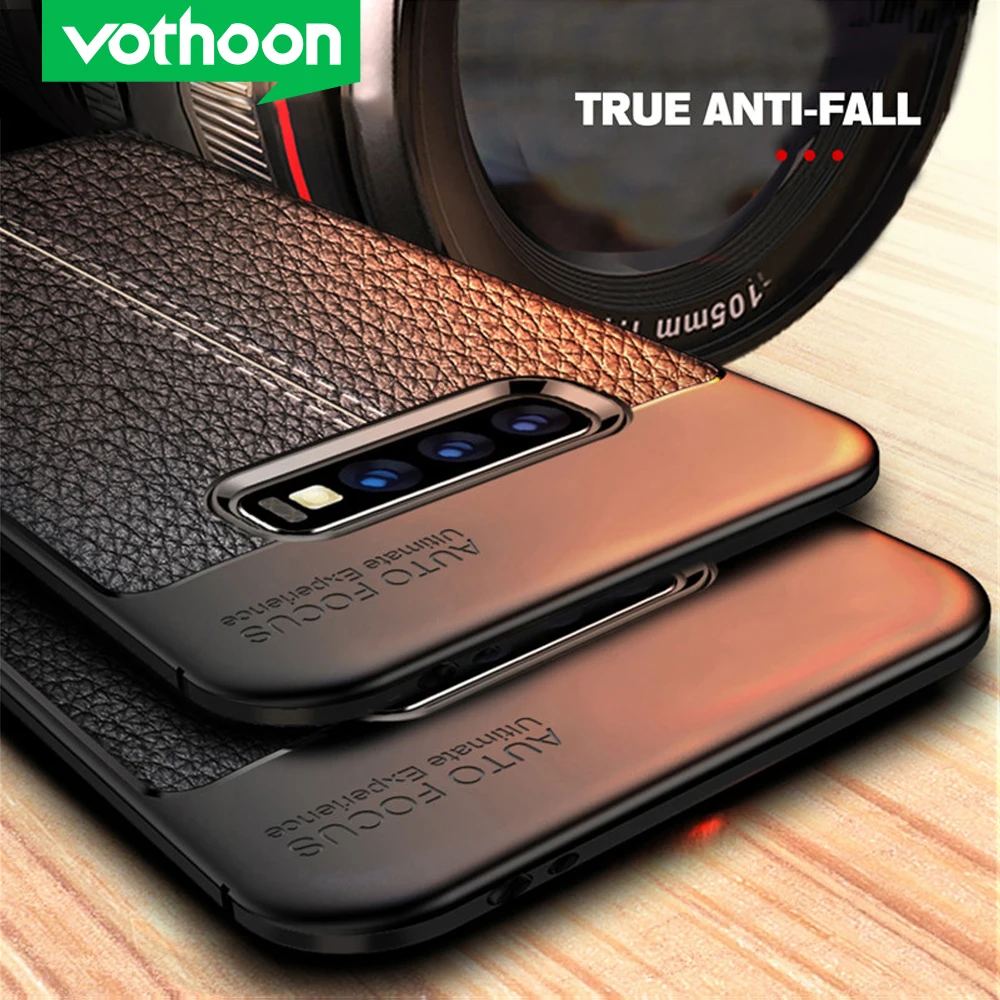 Силиконовый чехол Vothoon из искусственной кожи для Samsung Galaxy S20 Ultra S10 Plus S8 S9 Note 8 9 10