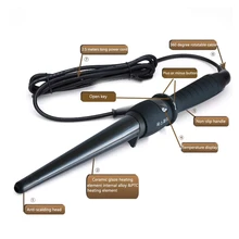 Новая конусная плита с керамическим покрытием, профессиональные конические щипцы для завивки волос, электрические щипцы для завивки волос, волшебная палочка для завивки волос, стайлер Waver