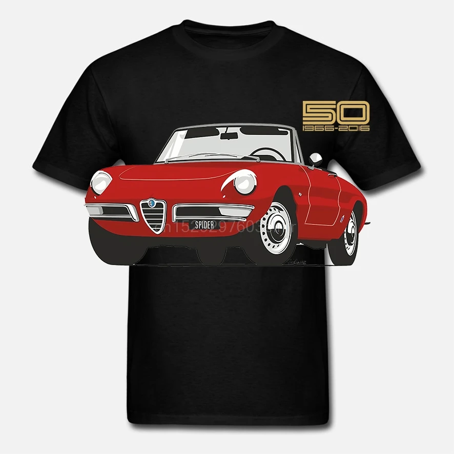 Футболка женская хлопковая с коротким рукавом смешная рубашка принтом Alfa Romeo Duetto