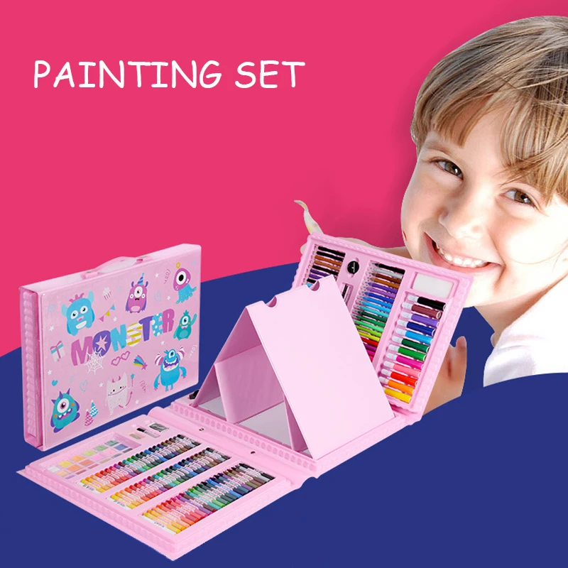 Günstig 288PCS Aquarell Zeichnung Kunst Marker Pinsel Pen Set Kinder Malerei Kunst Set Werkzeuge Kinder Für Geschenk Box Büro Schreibwaren liefert