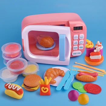 

New Mini Simulation Microwave Oven Kids Pretend Play Toy Home Appliances Kitchen Toy Educational Girls Playing House Toy D216