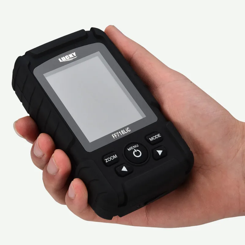 Portable Fish Finder Dual Sonar Frequency 2.8 "Color LCD 200KHz 83KHz 328ft Detection Russian menu