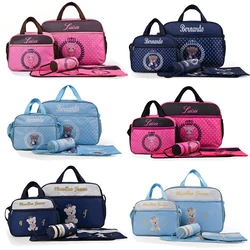 Ensemble de sacs à couches multifonctionnels portables pour maman, 5 pièces, porte biberon, poussette pour maman 