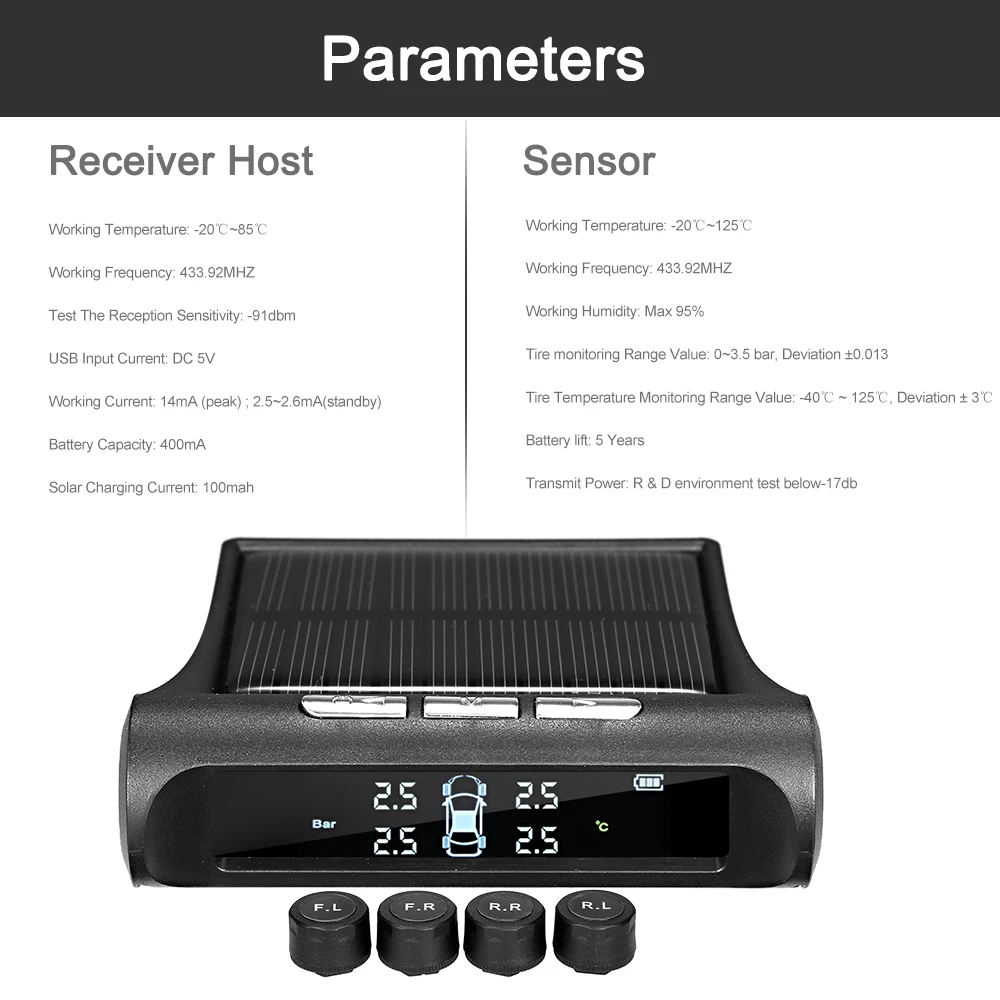 Солнечная энергия usb зарядка TPMS автомобильная система контроля давления в шинах Система автоматической охранной Сигнализации s давление в шинах температура предупреждение