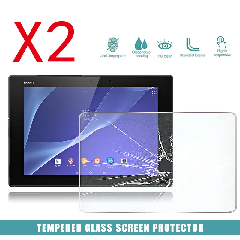 

2Pcs Tablet Tempered Glass Screen Protector Cover for Sony Xperia Z2 10.1" Tablet Computer Anti-Scratch Explosion-Proof Screen