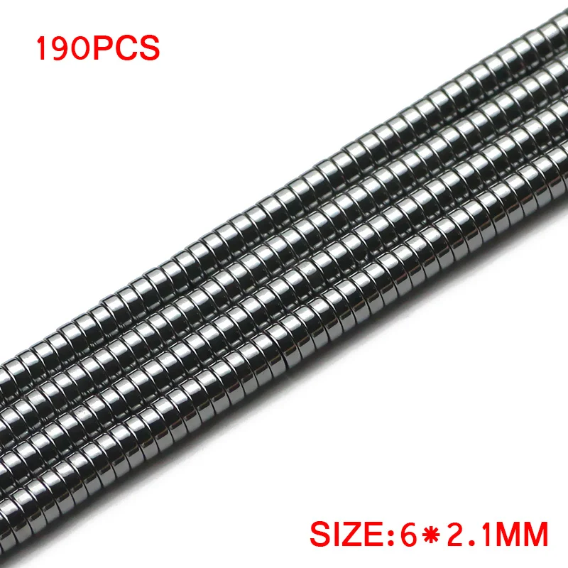 6x2mm 190pcs JHNBY 2~ 8 мм Плоская Круглая монета черный гематит натуральный камень разделитель свободные бусины для изготовления ювелирных изделий 15," Diy Браслеты Аксессуары - Цвет: 6x2mm 190pcs