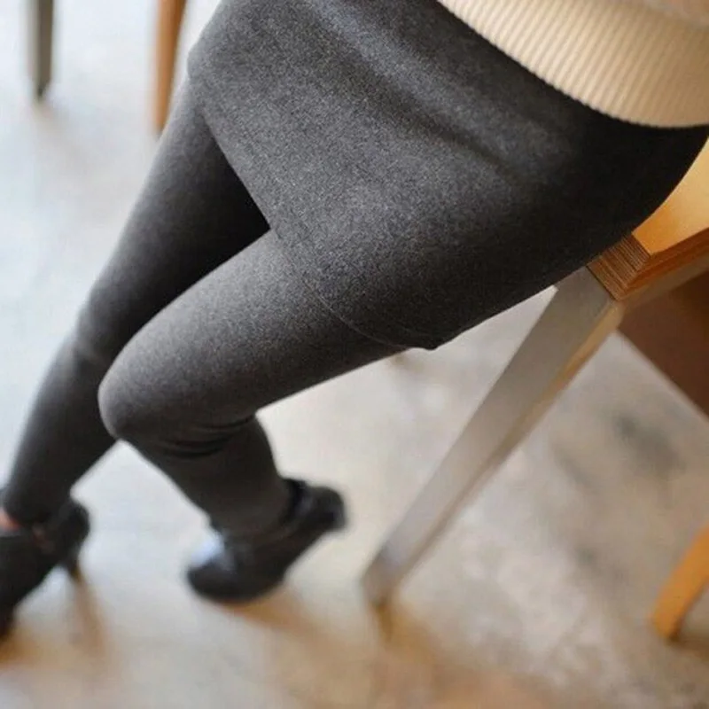 

Women Autumn Winter Fake 2 Pieces Warm Leggings High Elastic Mid Waist Plus Cashmere Skirt Leggings Stretch Slim Female Leggings