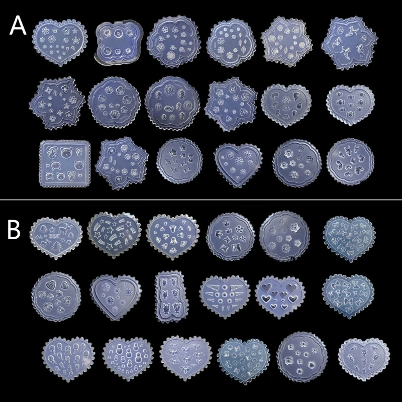 

18Pcs Silicone Mold Flower Leaves Bowtie Bear Resin Mold Epoxy Resin Casting Mold DIY Nail Art Craft Jewelry Tools Kit