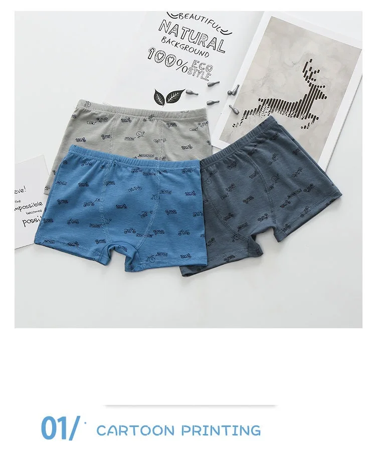 new free shipping high quality boys boxer shorts panties kids Bicycle design children underwear 2-14year 10pcs/lot