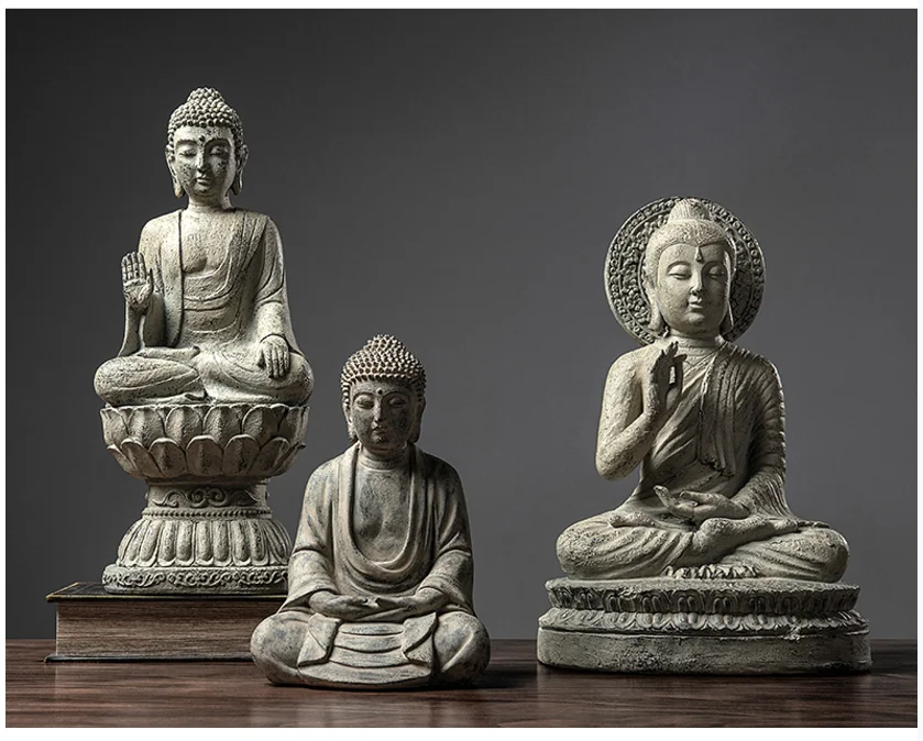 New Chinese Zen Buddha statue sculpture decoration home old living room porch lucky decorations office retro furnishings