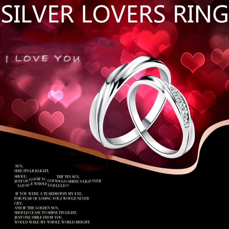 Silver Ring Wedding Rings Silver Rings Fashion Couple Ring For Women Men Pure 925 Sterling Silver Jewelry Romantic Wedding Rings For Lovers