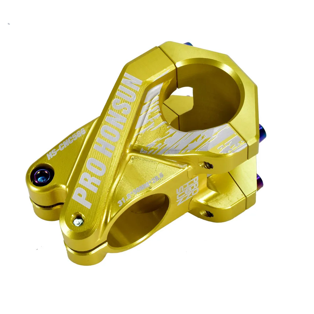Green 50MM PROHONSUN внедорожный MTB велосипедный стержень 50*28,6*31,8 мм высокопрочный CNC DH/XC/AM алюминиевый сплав горный велосипед стоячий пар - Цвет: Green 50MM