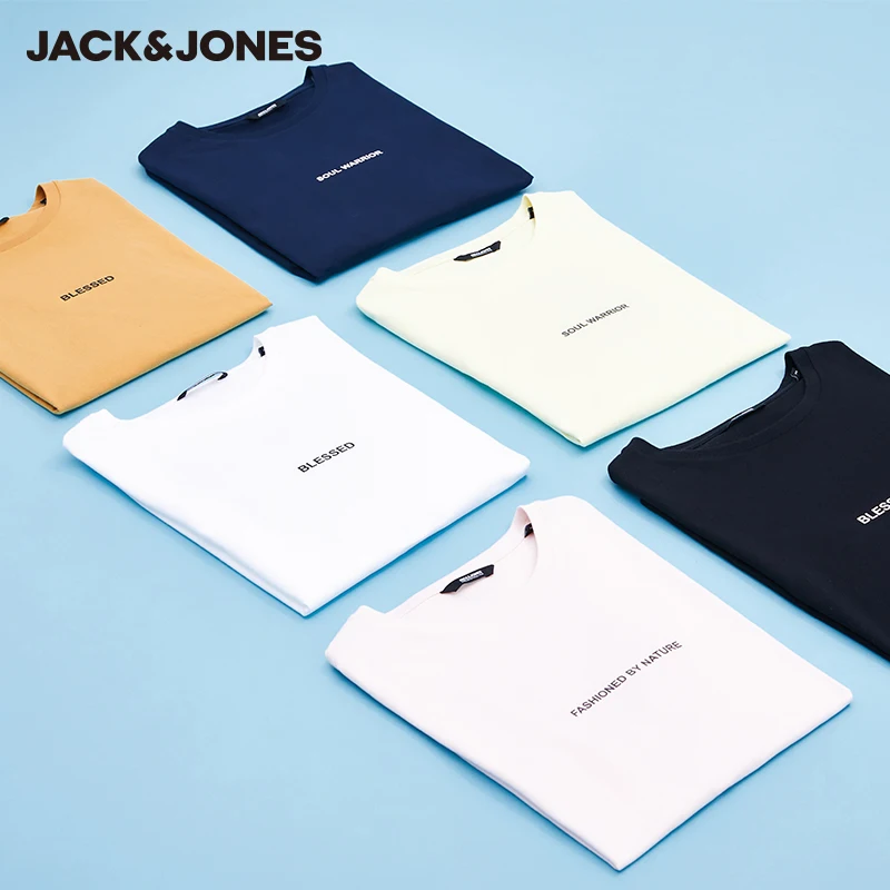 MLMR Мужская Базовая футболка из 100% хлопка с буквенным принтом JackJones новая