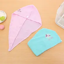 Водопоглощающая шапочка для душа Ванная комната тонкое волокно для сушки волос полотенце студенческие женские милые Мультяшные кроличьи сухие волосы шапка