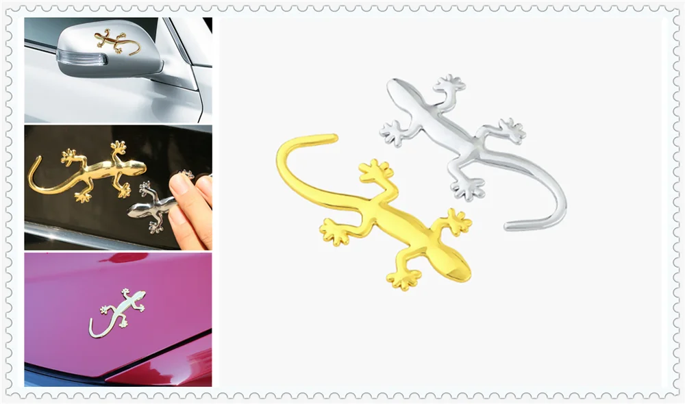 3D badge sticker car decoration applique lizard gecko funny personality for Kia KV7 POP VG Soulster No3 Magentis Borrego