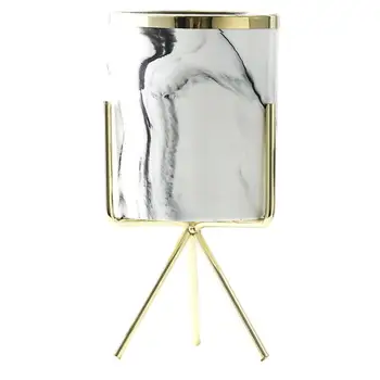 

Garden Ceramic Flower Pots Planter With Metal Stand Iron Frame Plant Pot Stand Plant Flower Pot Desk Office Art Plant Containe