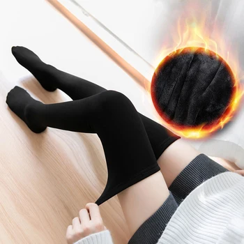 

Winter Warm Thigh High Socks Female Thicken Thermal Snow Socks Velvet Over Knee Boots Stockings Floor Sleeping Women's Socks New