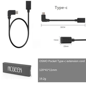 Image 5 - 1M kabel OTG przedłużający Flex linia danych Adapter iOS Micro rodzaj USB C stabilizator podłączony do telefonu dla DJI OSMO kieszeń na akcesoria