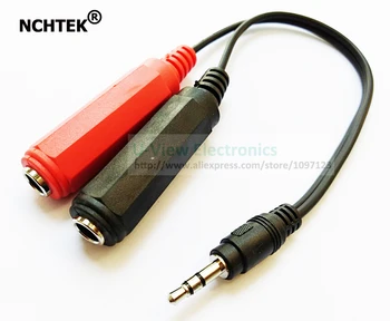 

NCHTEK 3.5MM Stereo Male Plug to Dual 6.35MM Female Jack Adapter Audio Y Splitter Cable About 0.2M/Free Shipping/10PCS