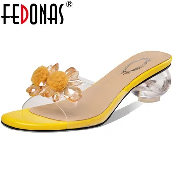 

FEDONAS Crystal Sweet Women Sandals Slingbacks Strange Heels Pumps Fashion Spring Summer Basic Working Shoes Woman Heels Size 34