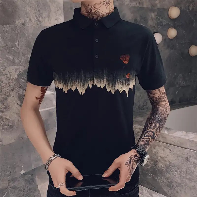 polo blanco estampado