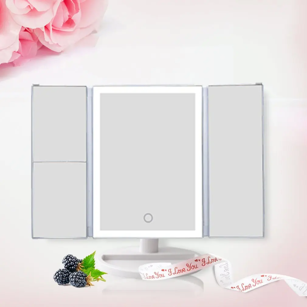 

Desktop 36LED Facial Makeup Mirror Compact Size 180 Degree Rotation Tabletop Cosmetic Makeup Mirror With Magnification